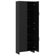 67" 4-Door Kitchen Pantry Cabinet - Black Storage Cupboard-DECOROLALA