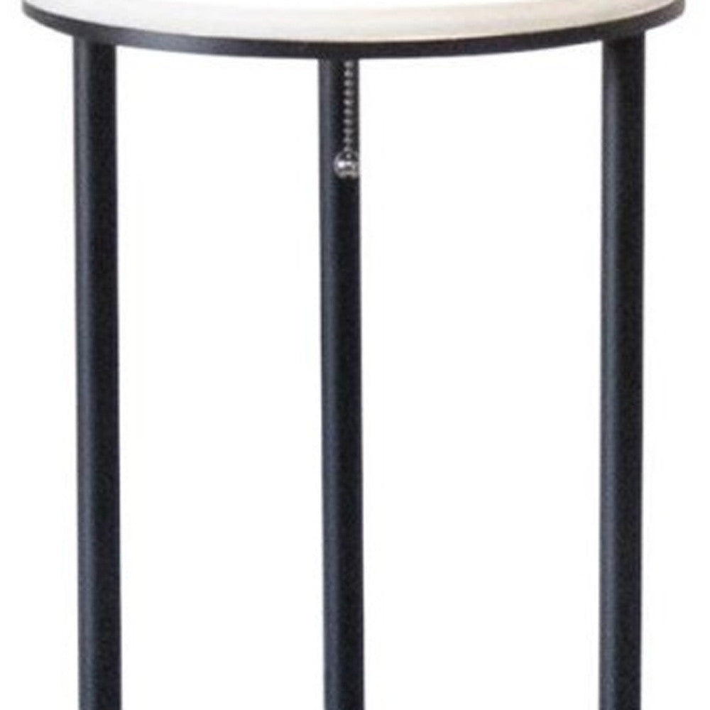 67" Black And White Column With White Linen Shade-Floor Lamps-DECOROLALA