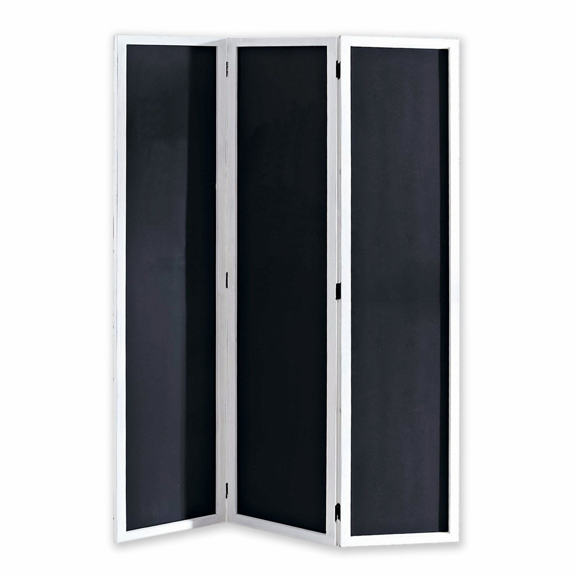 67" Black and White Chalkboard Wood Folding Three Panel Screen Room Divider-Room Dividers-DECOROLALA