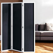 67" Black and White Chalkboard Wood Folding Three Panel Screen Room Divider-Room Dividers-DECOROLALA