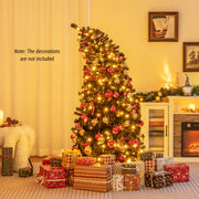 6/7 FT Artificial Christmas Tree with Bendable Top Section and Warm Light-6 FT-Christmas Trees-DECOROLALA