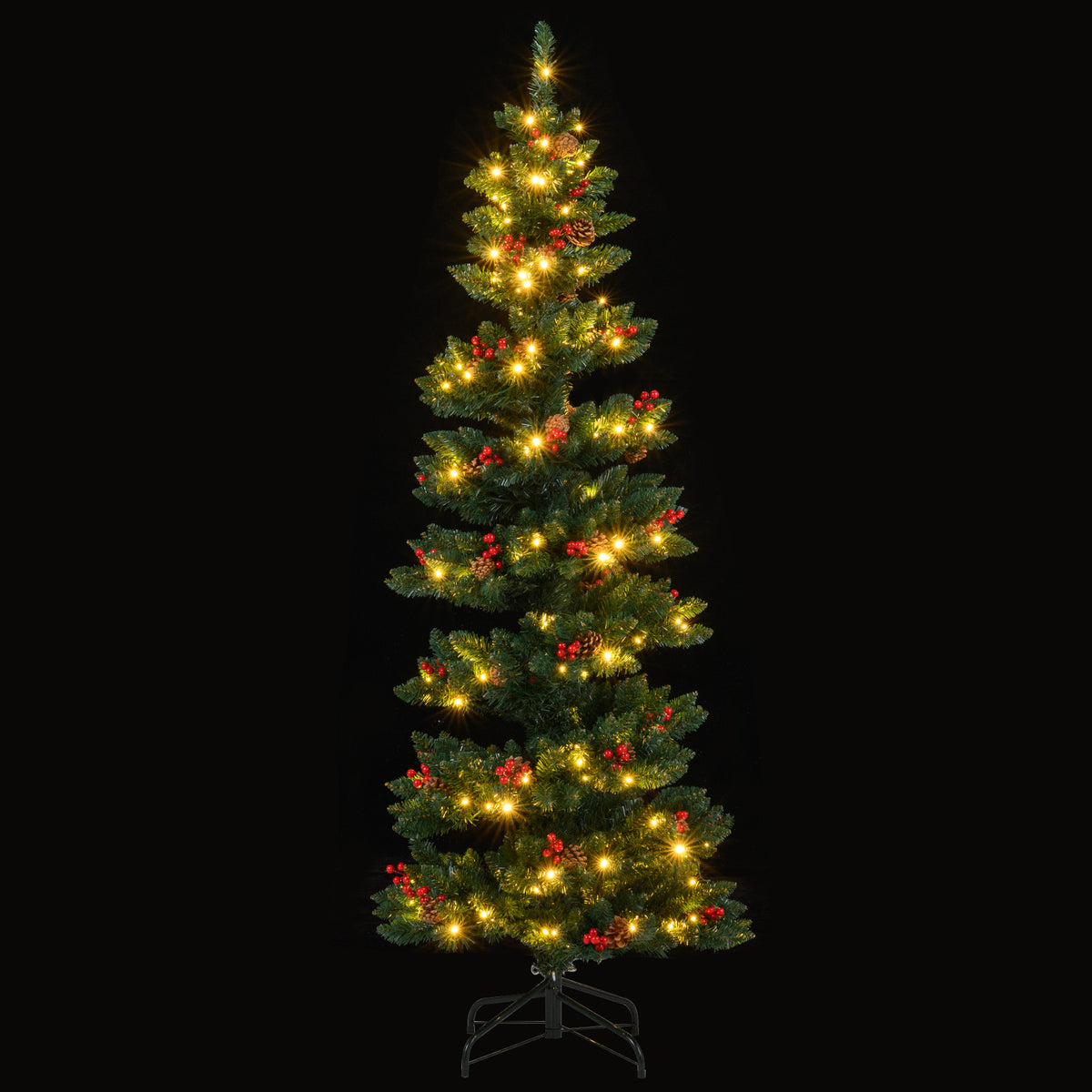 6/7 FT Pre-Lit Artificial Christmas Tree Spiral Holiday Tree with 612/791 Branch Tips and 8 Modes-6 ft-Christmas Trees-DECOROLALA