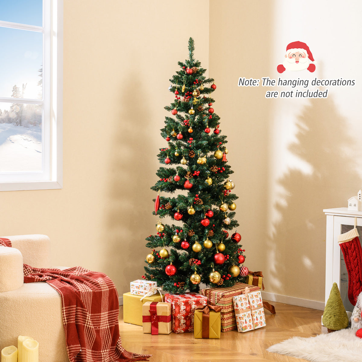 6/7 FT Pre-Lit Artificial Christmas Tree Spiral Holiday Tree with 612/791 Branch Tips and 8 Modes-6 ft-Christmas Trees-DECOROLALA