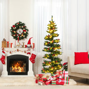 6/7 FT Pre-Lit Artificial Christmas Tree Spiral Holiday Tree with 612/791 Branch Tips and 8 Modes-6 ft-Christmas Trees-DECOROLALA