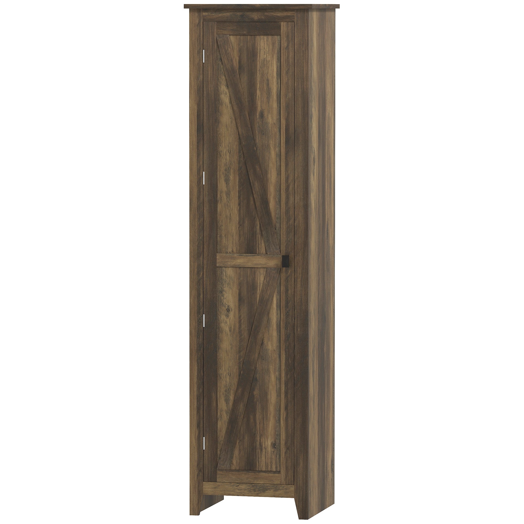 67" Farmhouse Kitchen Pantry Cabinet - Brown Barn Door-Home Furnishings > Storage & Organization > Kitchen Pantry Cabinets-DECOROLALA