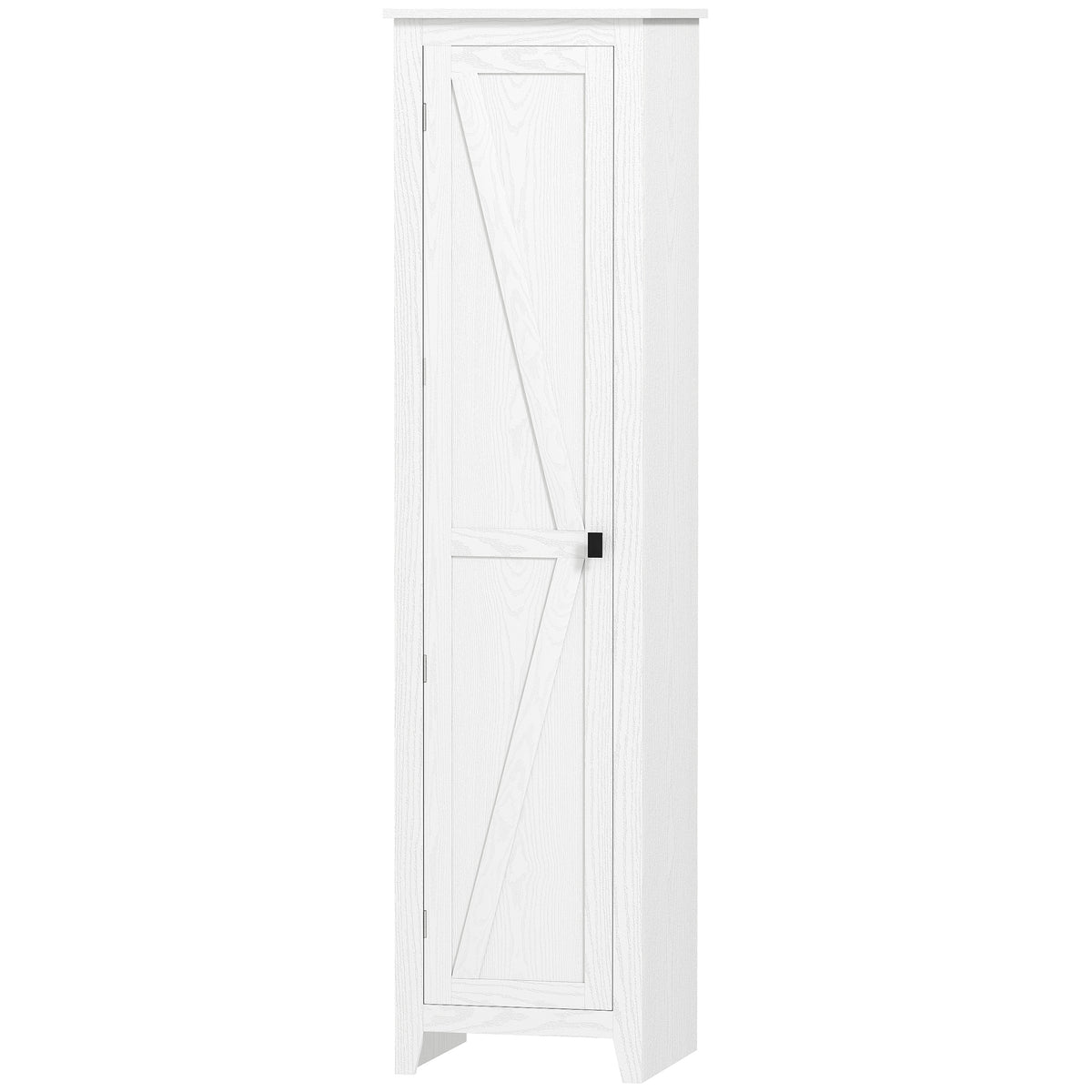 67" Farmhouse Kitchen Pantry Cabinet with Barn Door - White-Home Furnishings > Storage & Organization > Kitchen Pantry Cabinets-DECOROLALA