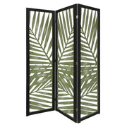 67" Green Solid WoodFolding Three Panel Screen Room Divider-Room Dividers-DECOROLALA