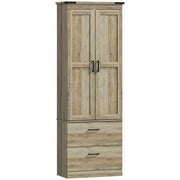 67" Kitchen Pantry Cabinet with Doors, Drawers, Shelves - Light Ivory-DECOROLALA
