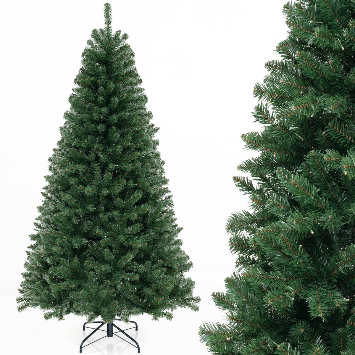 6/7/8 FT Artificial Christmas Tree with 568/830/1182 Branch Tips and 200/250/400 Warm White LED Lights-L-Christmas Trees-DECOROLALA