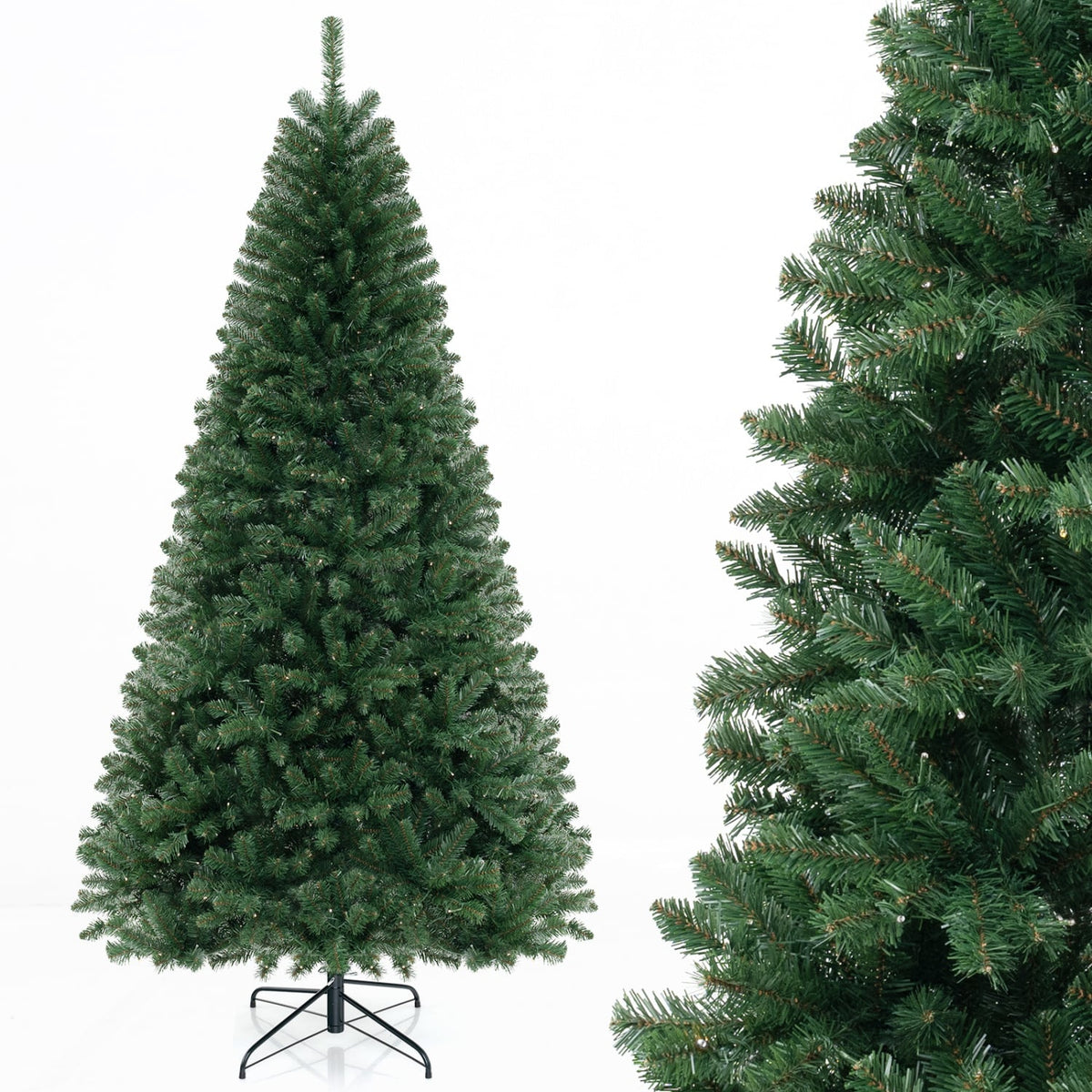 6/7/8 FT Artificial Christmas Tree with 568/830/1182 Branch Tips and 200/250/400 Warm White LED Lights-XL-Christmas Trees-DECOROLALA