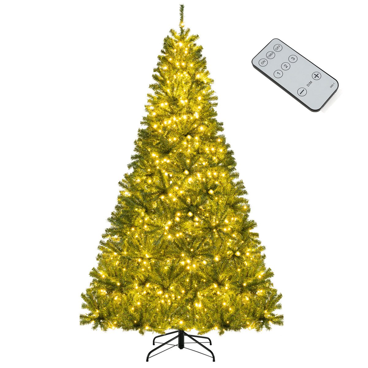 6/7/8 FT Pre-Lit Artificial Christmas Tree with Remote Control and LED Lights-8ft-Christmas Trees-DECOROLALA