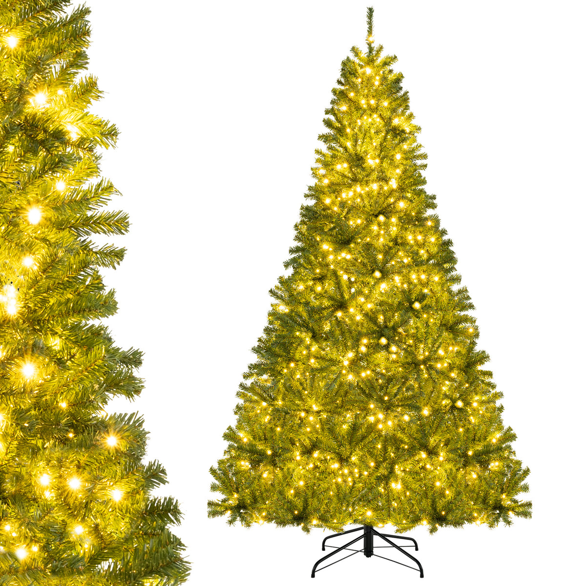 6/7/8 FT Pre-Lit Artificial Christmas Tree with Remote Control and LED Lights-8ft-Christmas Trees-DECOROLALA