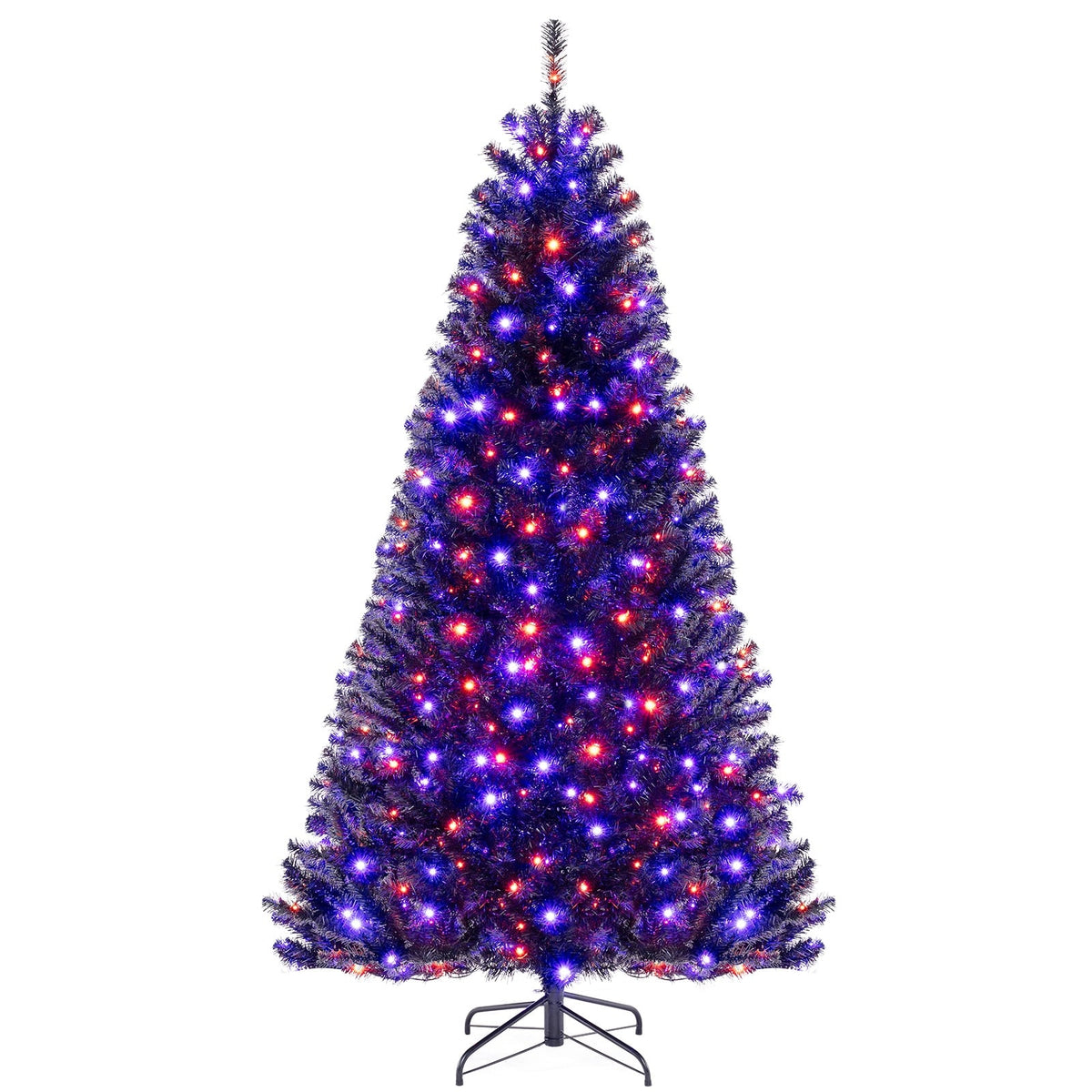 6/7/8 Feet Artificial Christmas Tree with 6 Lighting Modes and Spooky Sounds-7 ft-Christmas Trees-DECOROLALA