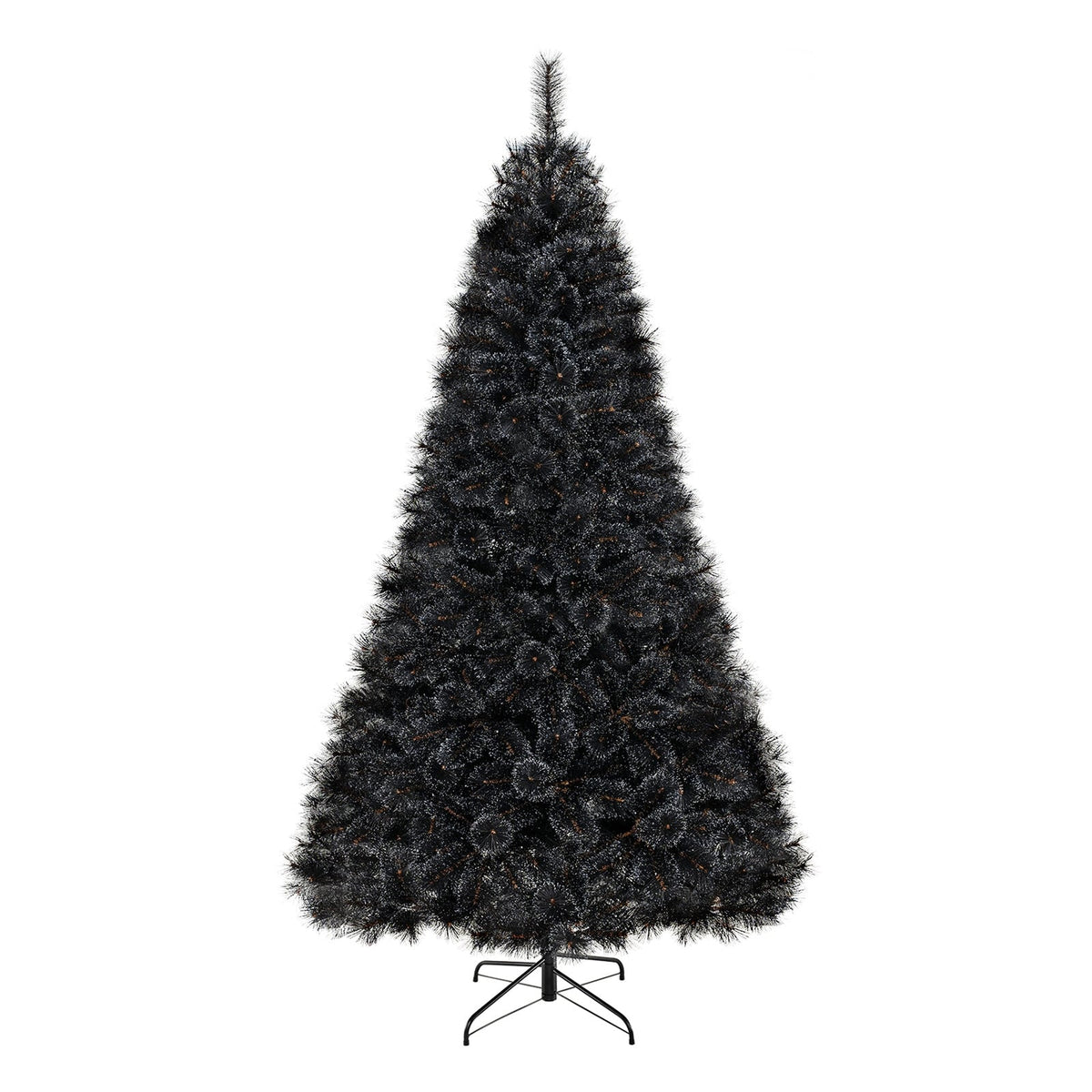 6/7/8 Feet Black Artificial Halloween Christmas Tree with PVC Branch Tips and 210/320/450 Cool White LED Lights-L-Christmas Trees-DECOROLALA