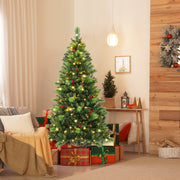 6/7/8 Feet Pre-Lit Artificial Christmas Tree with 300/400/500 LED Lights-6 ft-Christmas Trees-DECOROLALA