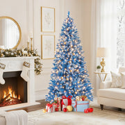 6/7/8/9 FT Artificial Christmas Tree with 767 Snowy Branch Tips-6 FT-Christmas Trees-DECOROLALA