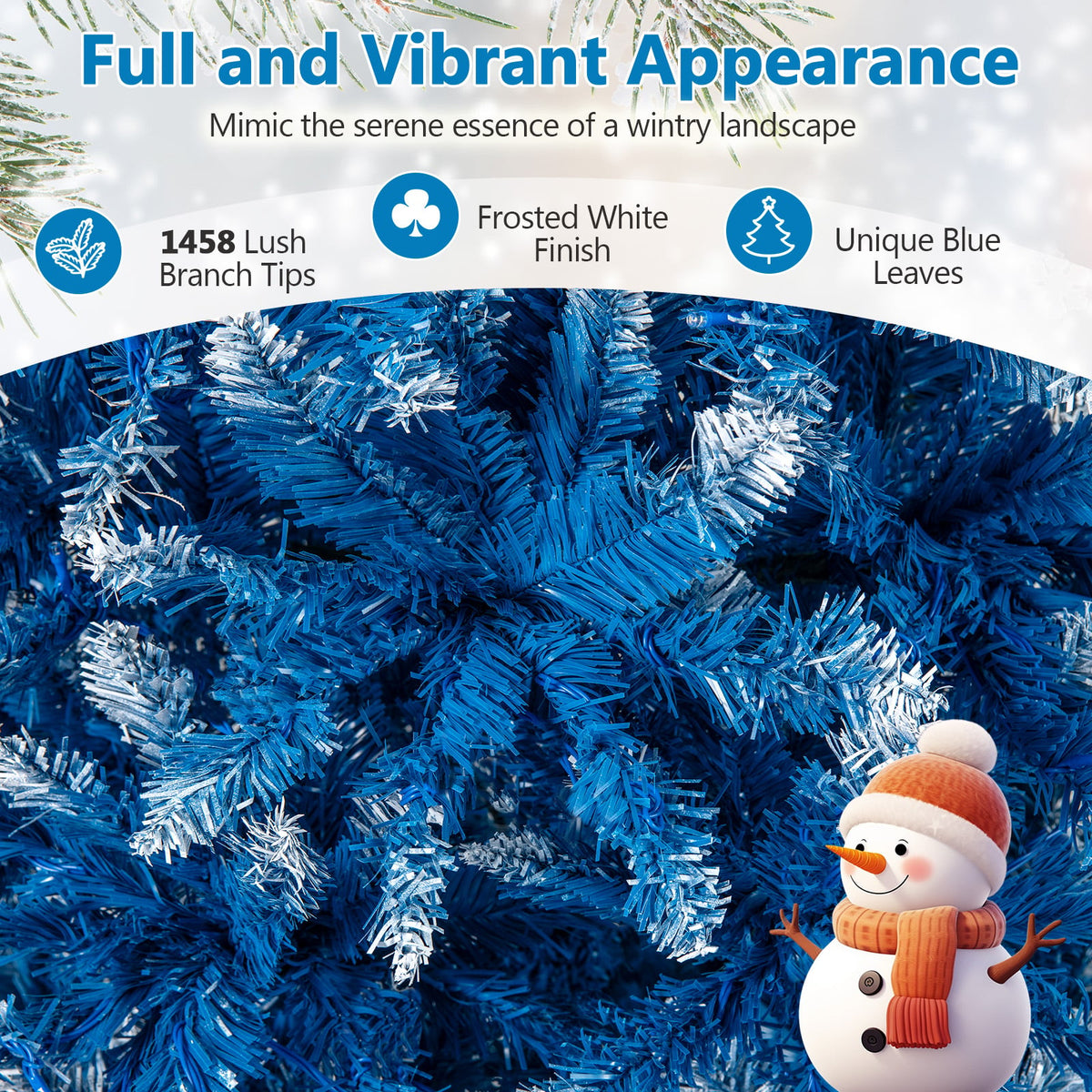 6/7/8/9 FT Artificial Christmas Tree with 767 Snowy Branch Tips-8 FT-Christmas Trees-DECOROLALA