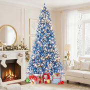 6/7/8/9 FT Artificial Christmas Tree with 767 Snowy Branch Tips-9 FT-Christmas Trees-DECOROLALA