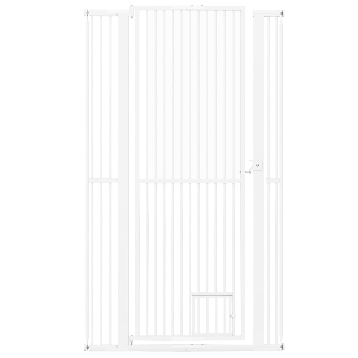 67.5" Extra Tall Pet Gate Heavy-Duty Metal Cat Gate with 30.5"-41" Wide Opening-White-Pet Gates-DECOROLALA