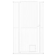 67.5" Extra Tall Pet Gate Heavy-Duty Metal Cat Gate with 30.5"-41" Wide Opening-White-Pet Gates-DECOROLALA