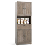 67.5 Inch Tall Modern Freestanding Floor Storage Cabinet with 4 Doors and 1 Drawer-Oak-Sideboards & Buffets-DECOROLALA