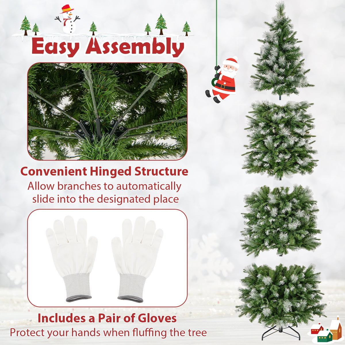 6/7.5/9 FT Artificial Christmas Tree with Warm-White LED Lights-L-Christmas Trees-DECOROLALA