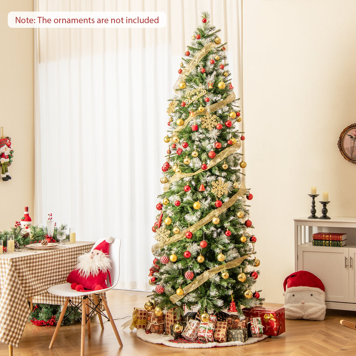 6/7.5/9 FT Artificial Christmas Tree with Warm-White LED Lights-L-Christmas Trees-DECOROLALA