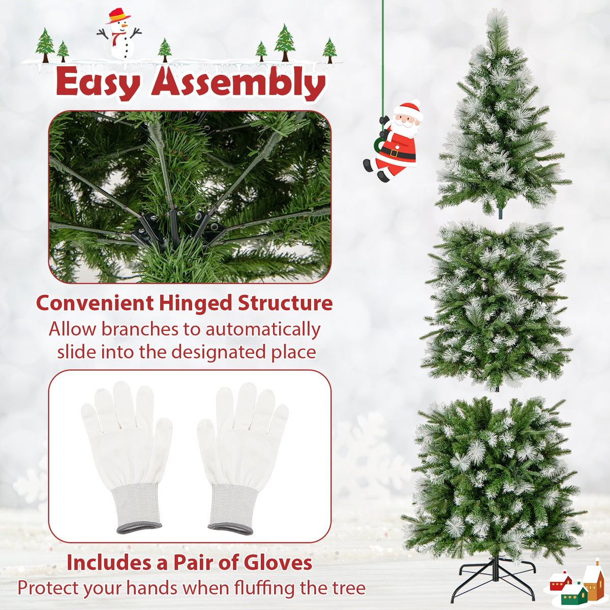 6/7.5/9 FT Artificial Christmas Tree with Warm-White LED Lights-M-Christmas Trees-DECOROLALA