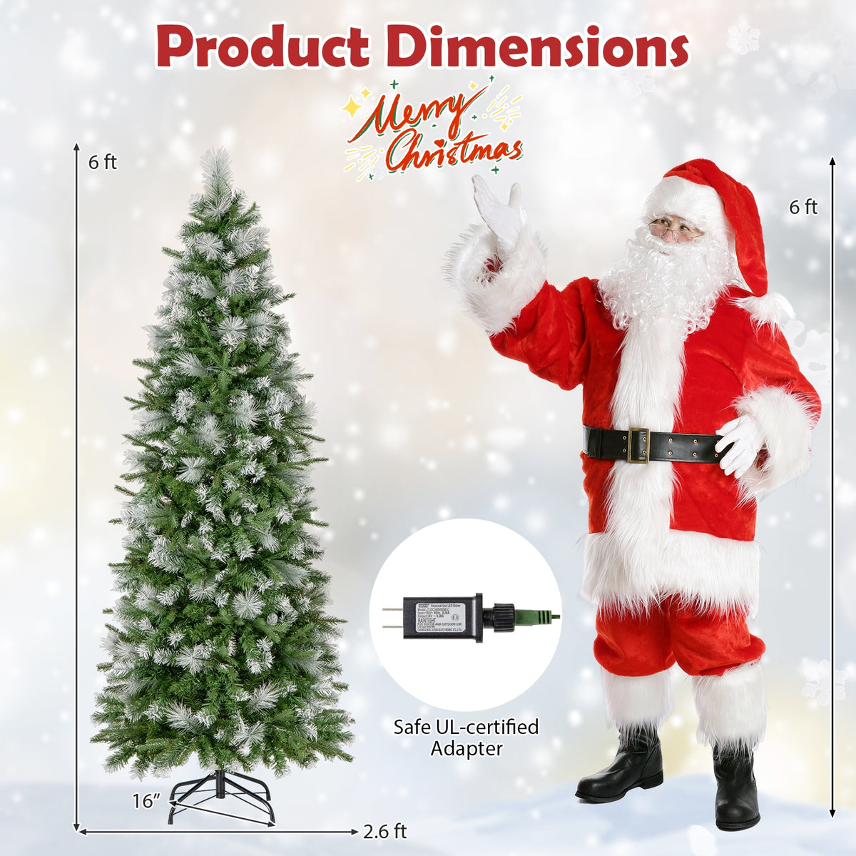 6/7.5/9 FT Artificial Christmas Tree with Warm-White LED Lights-S-Christmas Trees-DECOROLALA