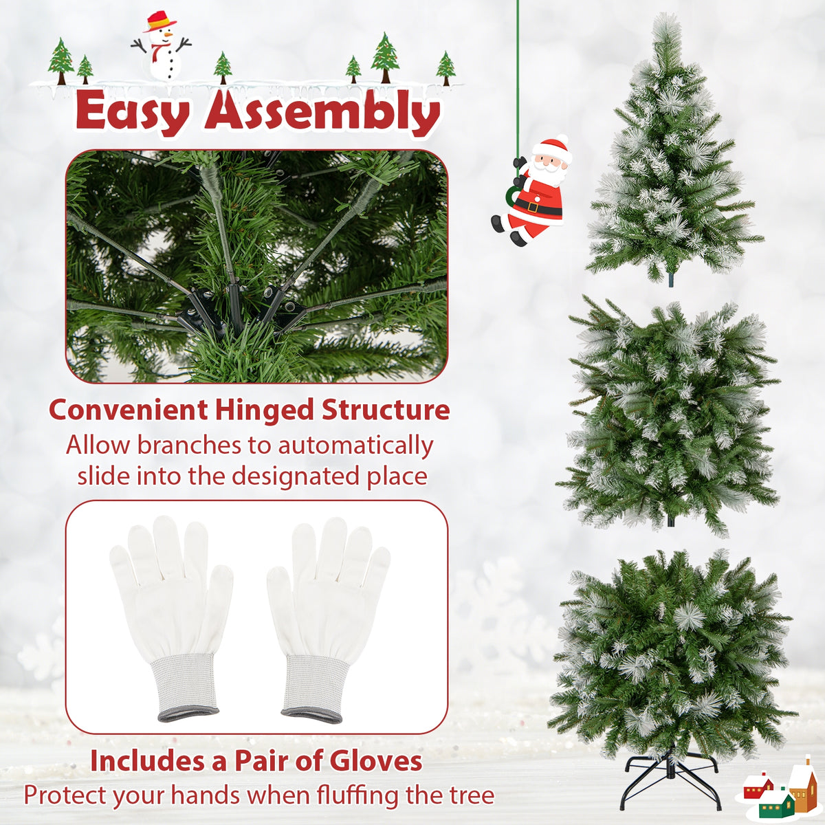 6/7.5/9 FT Artificial Christmas Tree with Warm-White LED Lights-S-Christmas Trees-DECOROLALA