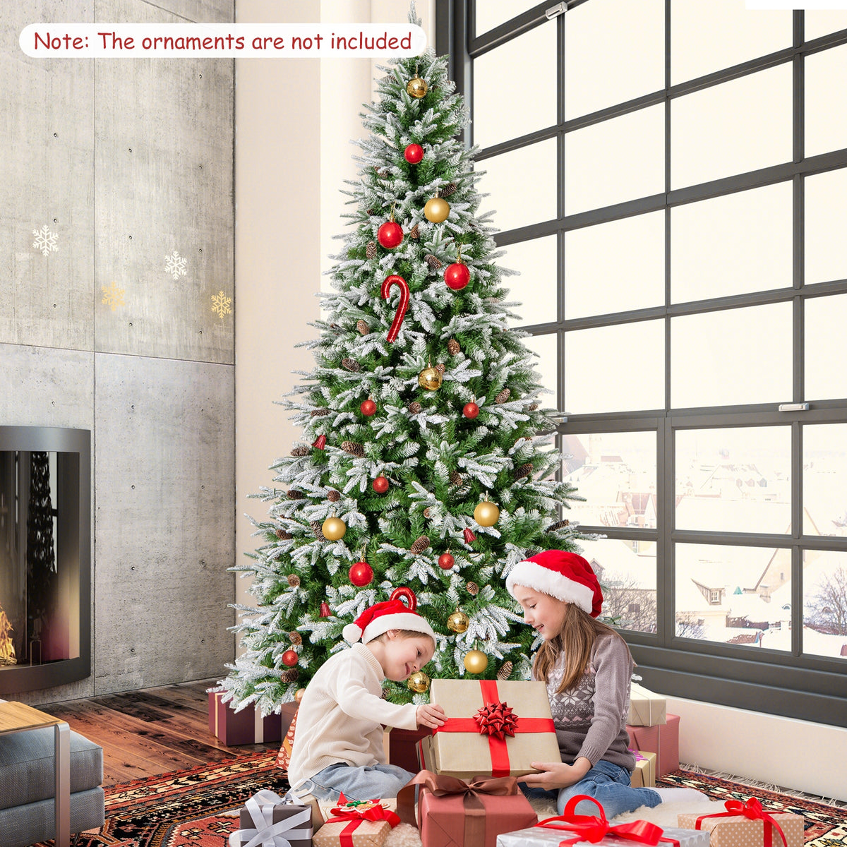 6/7.5/9 FT Pre-Lit Artificial Christmas Tree with 765/1135/1871 Tips and 280/470/690 Warm-White LED Lights-L-Christmas Trees-DECOROLALA