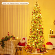 6/7.5/9 Feet Pre-Lit Artificial Christmas Tree Snow Flocked Hinged-9 FT-Christmas Trees-DECOROLALA