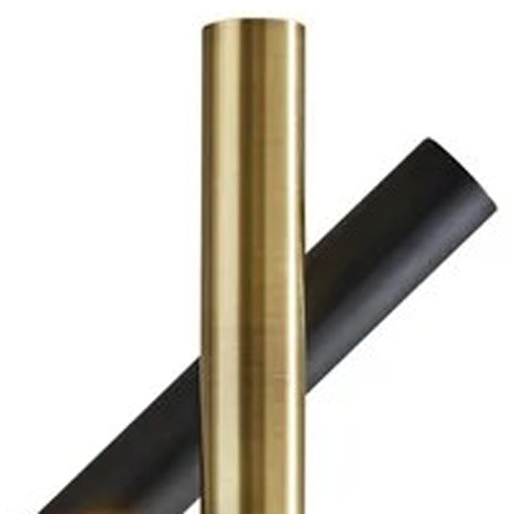 68" Black Metal LED Floor Lamp With Black Metal Cylinder Shade-Floor Lamps-DECOROLALA