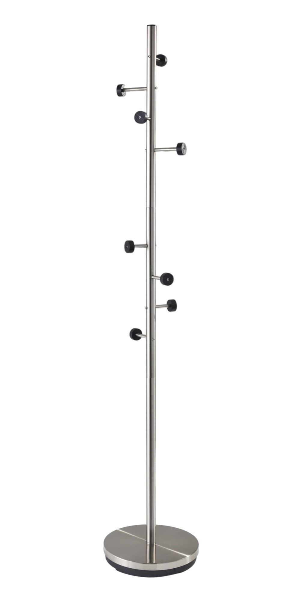 68" Brushed Steel Brushed Steel Coat Rack-Coat Hangers-DECOROLALA