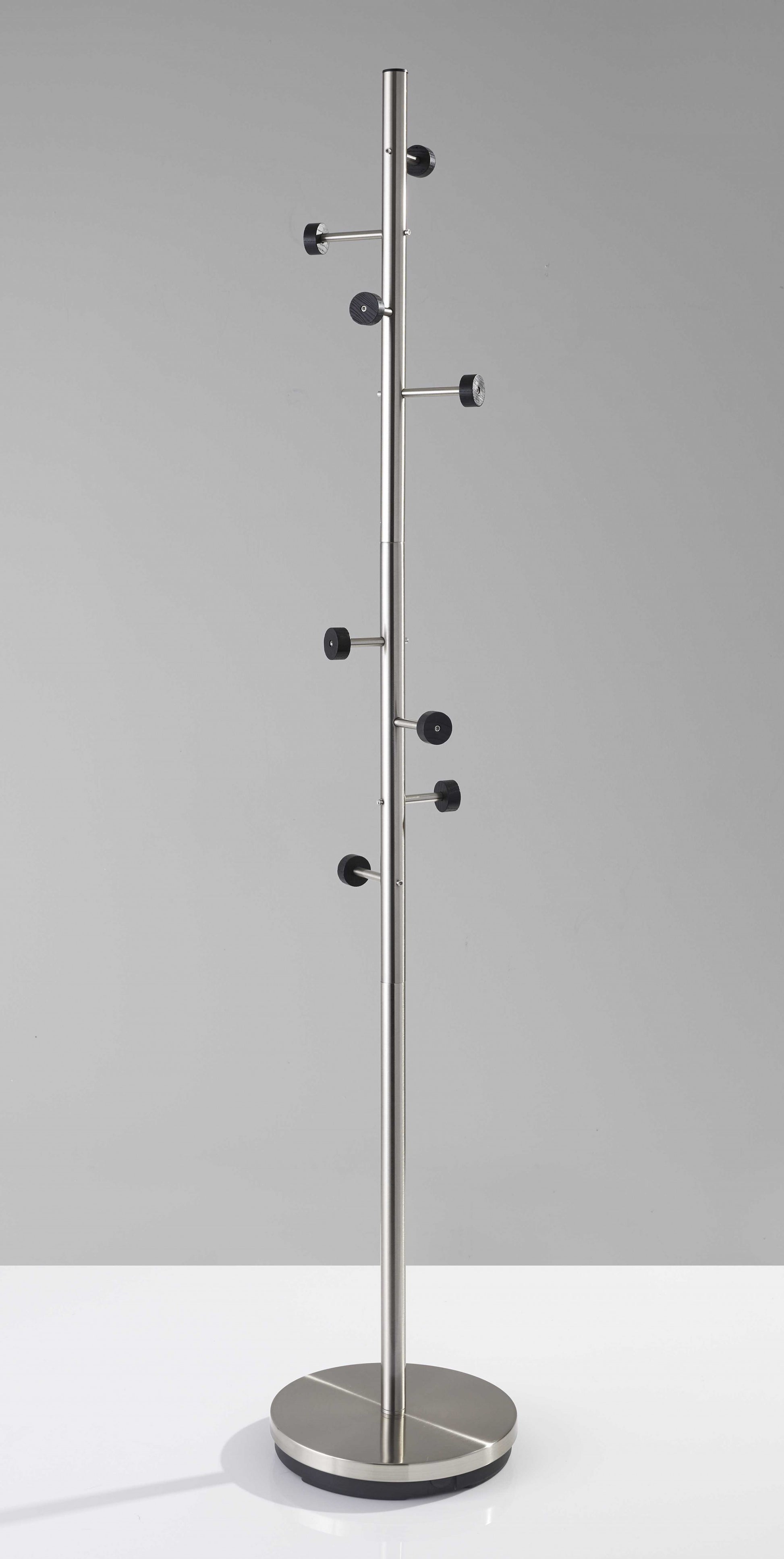 68" Brushed Steel Brushed Steel Coat Rack-Coat Hangers-DECOROLALA