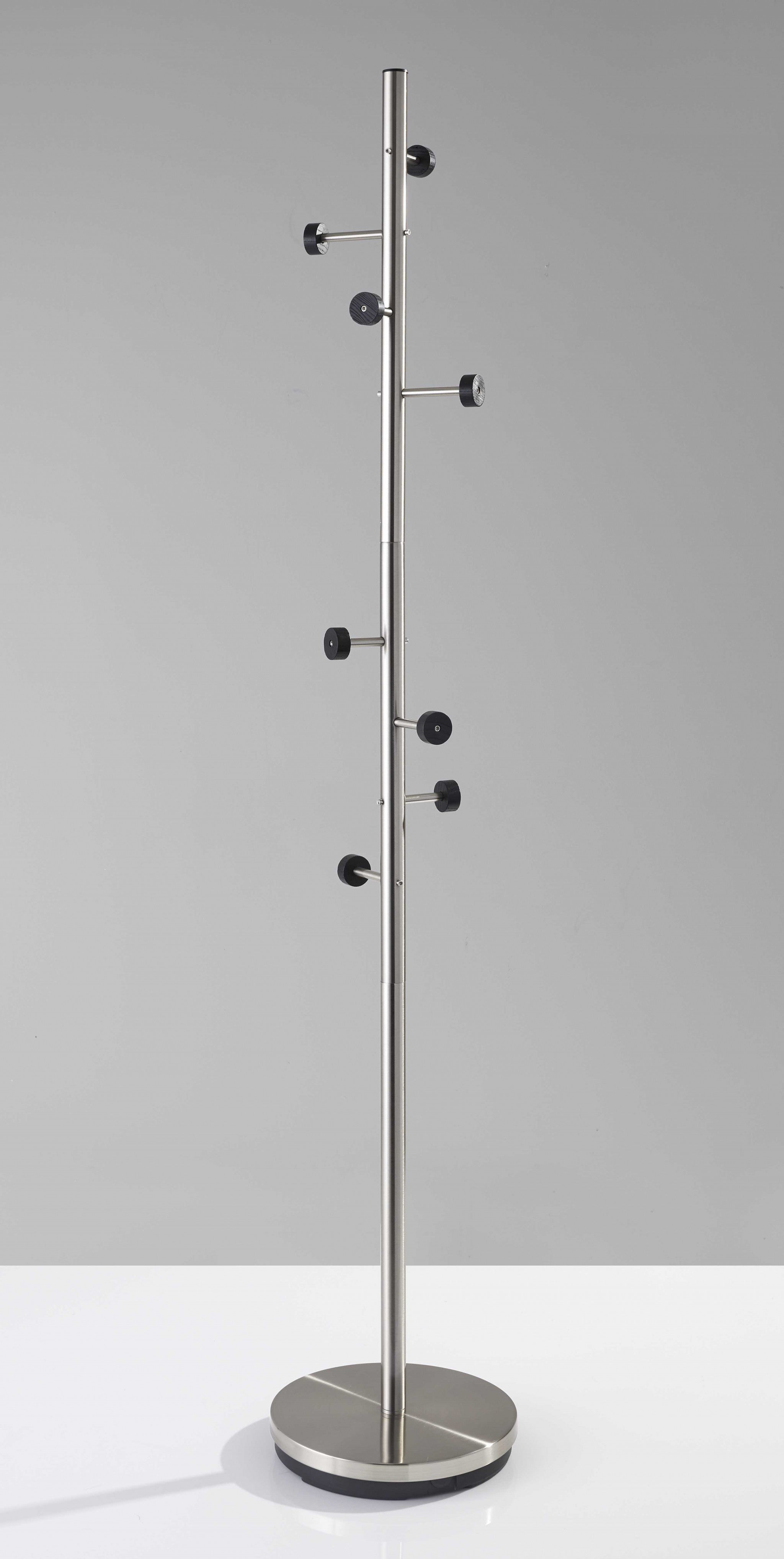 68" Brushed Steel Brushed Steel Coat Rack-Coat Hangers-DECOROLALA