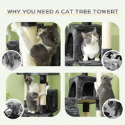 68" Multi-Level Cat Tree with 3 Perches & 2 Condos - Grey-Cats-DECOROLALA