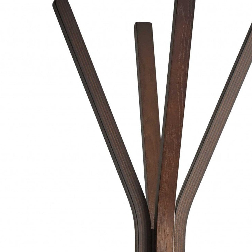 68" Natural Modern Wood Coat Tree Rack-Coat Hangers-DECOROLALA