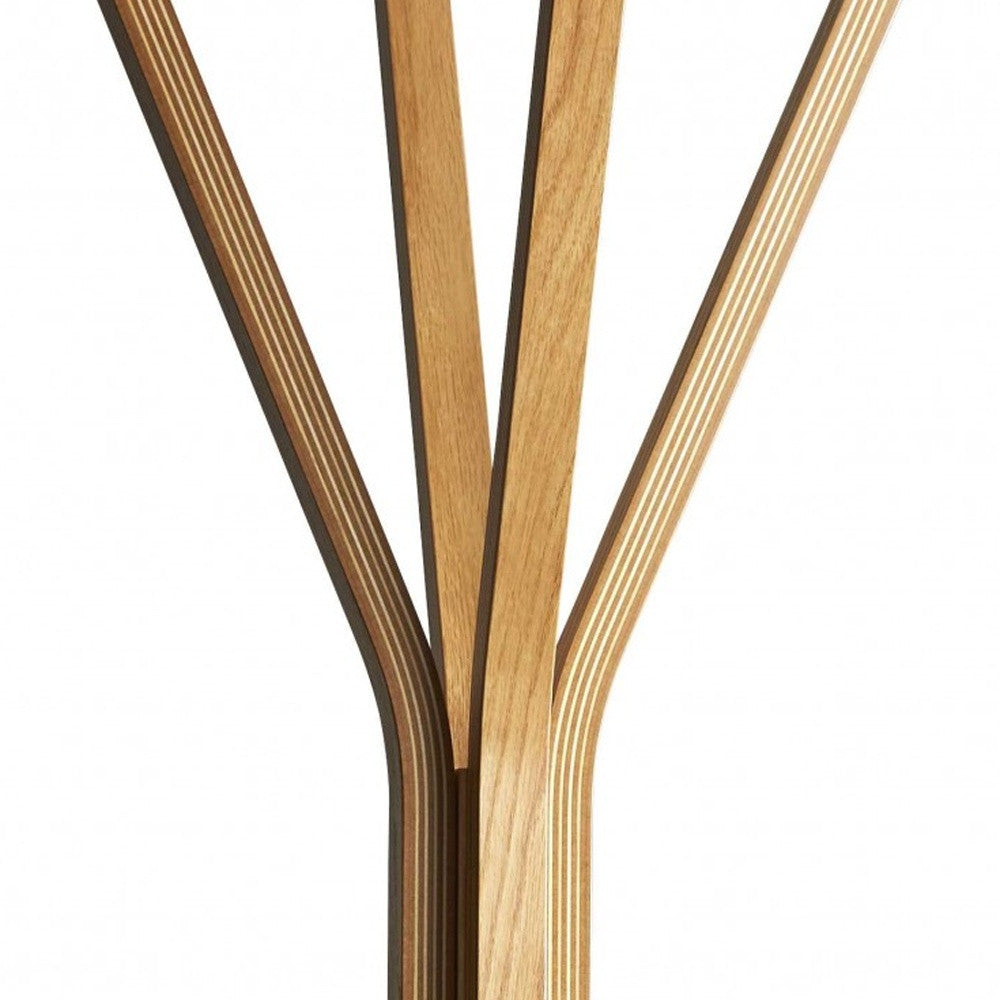 68" Natural Modern Wood Coat Tree Rack-Coat Hangers-DECOROLALA