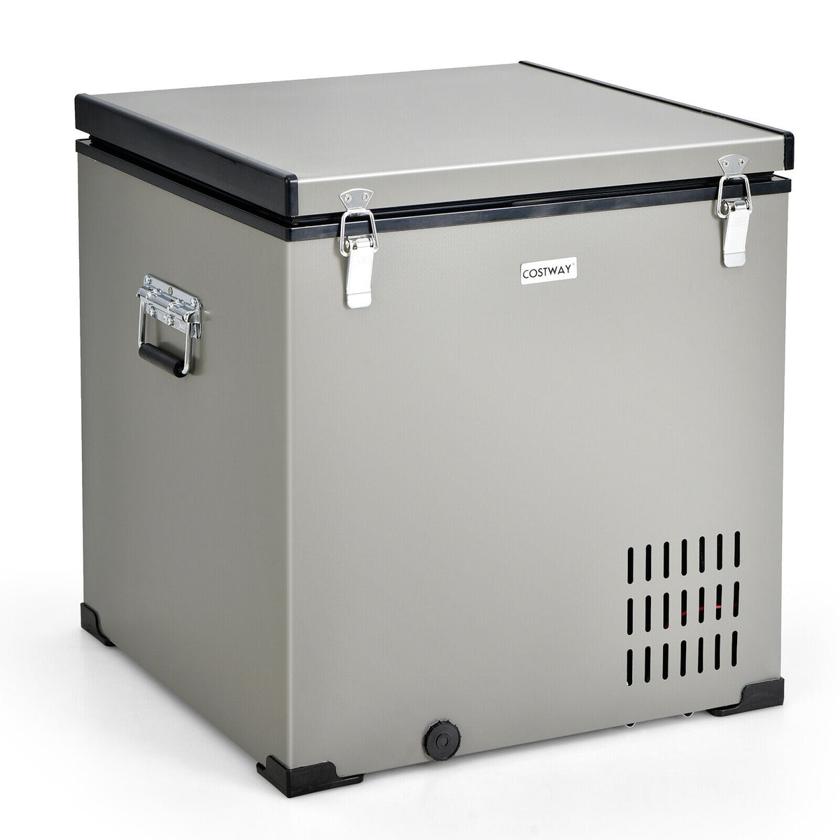 68 Quart Portable Car Refrigerator with DC and AC Adapter-Gray-Coolers-DECOROLALA