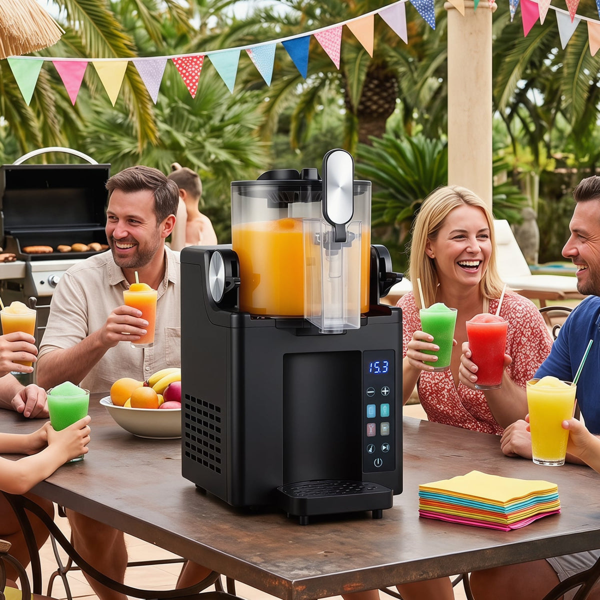 68 oz Frozen Drink Maker and Slushy Machine for Home-Black-Slushie Machine-DECOROLALA