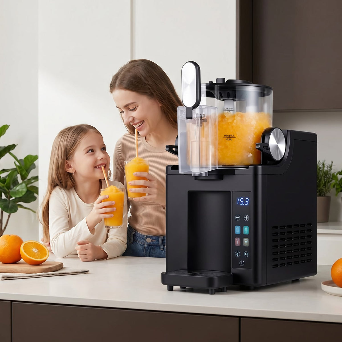 68 oz Frozen Drink Maker and Slushy Machine for Home-Black-Slushie Machine-DECOROLALA