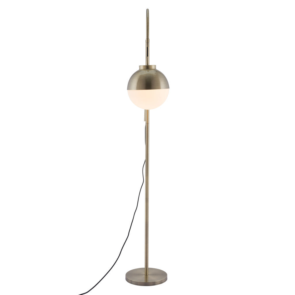 69" Bronze Steel Floor Lamp With Bronze Steel Globe Shade-Floor Lamps-DECOROLALA