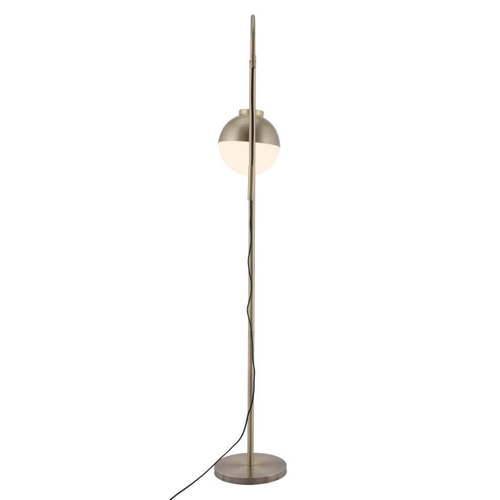 69" Bronze Steel Floor Lamp With Bronze Steel Globe Shade-Floor Lamps-DECOROLALA