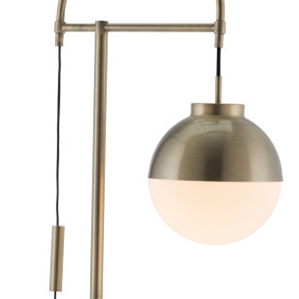 69" Bronze Steel Floor Lamp With Bronze Steel Globe Shade-Floor Lamps-DECOROLALA