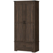 69" Farmhouse Kitchen Pantry Cabinet Dark Brown-DECOROLALA