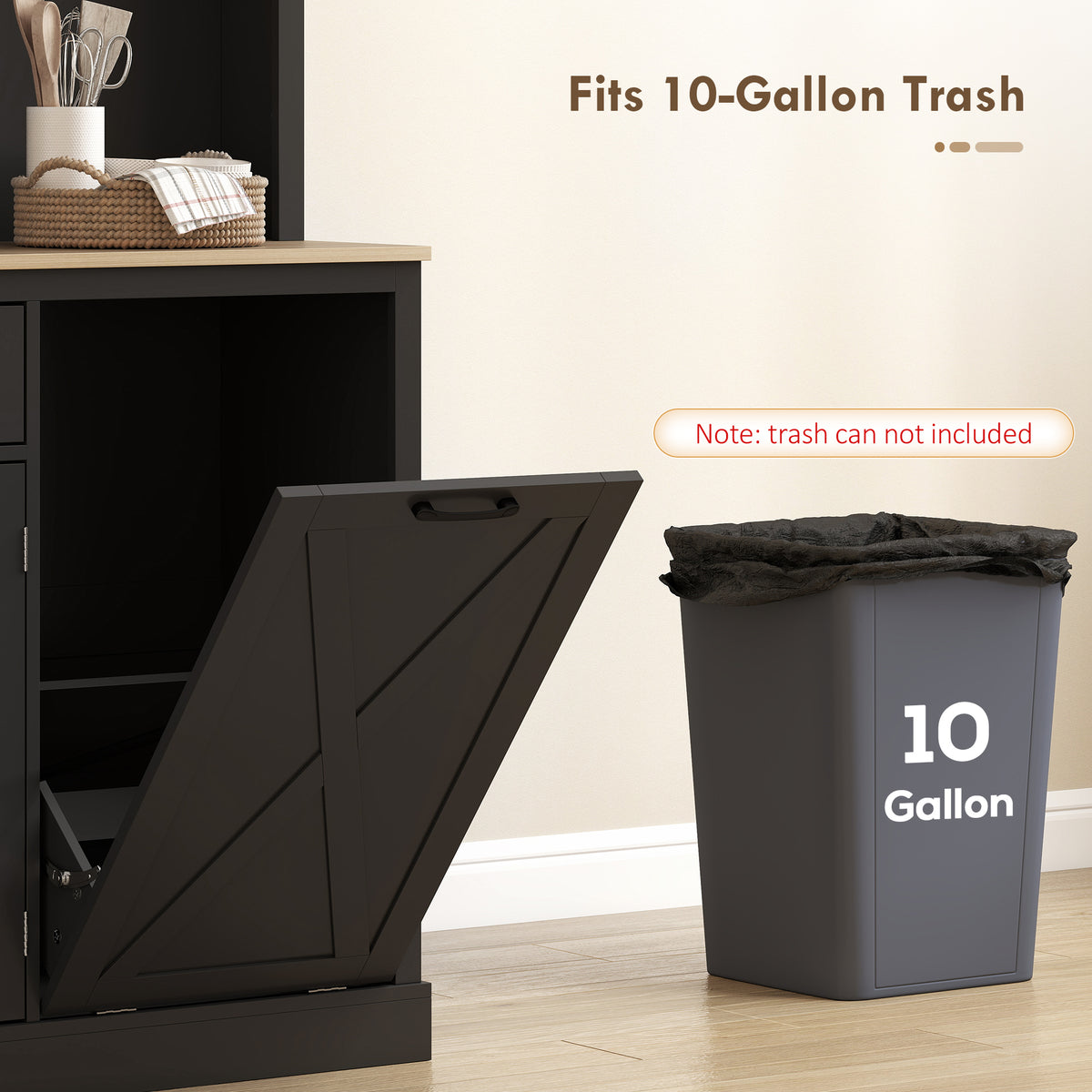 69" Kitchen Pantry Cabinet with Power Outlets - Black-Home Furnishings > Storage & Organization > Kitchen Pantry Cabinets-DECOROLALA