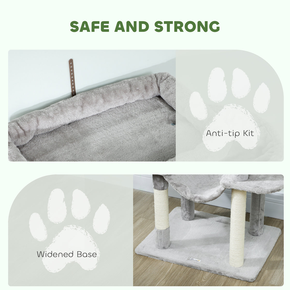 69" Multi-Level Cat Tree Tower with 2 Condos - Light Grey-Cats-DECOROLALA