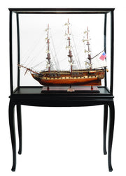 69" Solid Wood Hand Painted 1797 USS Constitution Large Floor Display Case Model Boat-Sculptures-DECOROLALA