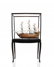 69" Wood Brown HMS Victory Large Floor Display Boat Hand Painted Decorative Boat-Sculptures-DECOROLALA